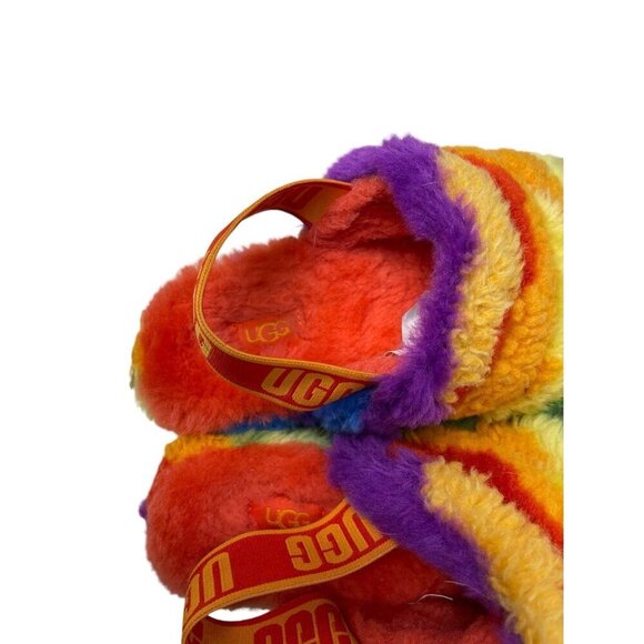 UGG Fluff Yeah Rainbow Platform Strap Support Slippers Size 5 - Picture 3 of 7